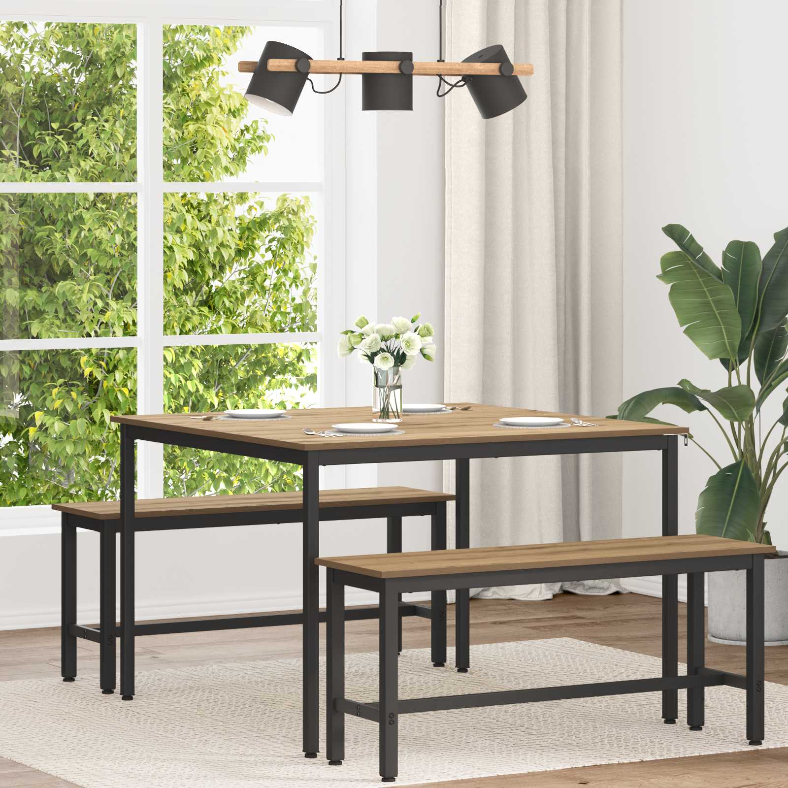vidaXL Dining Tables 110 x 110 x 75 cm Engineered Wood Artisan Oak 1