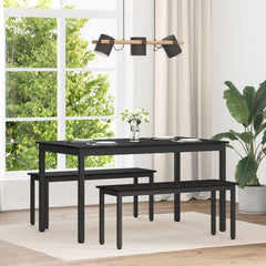 vidaXL Dining Tables 140 x 80 x 75 cm Engineered Wood Black Oak 1