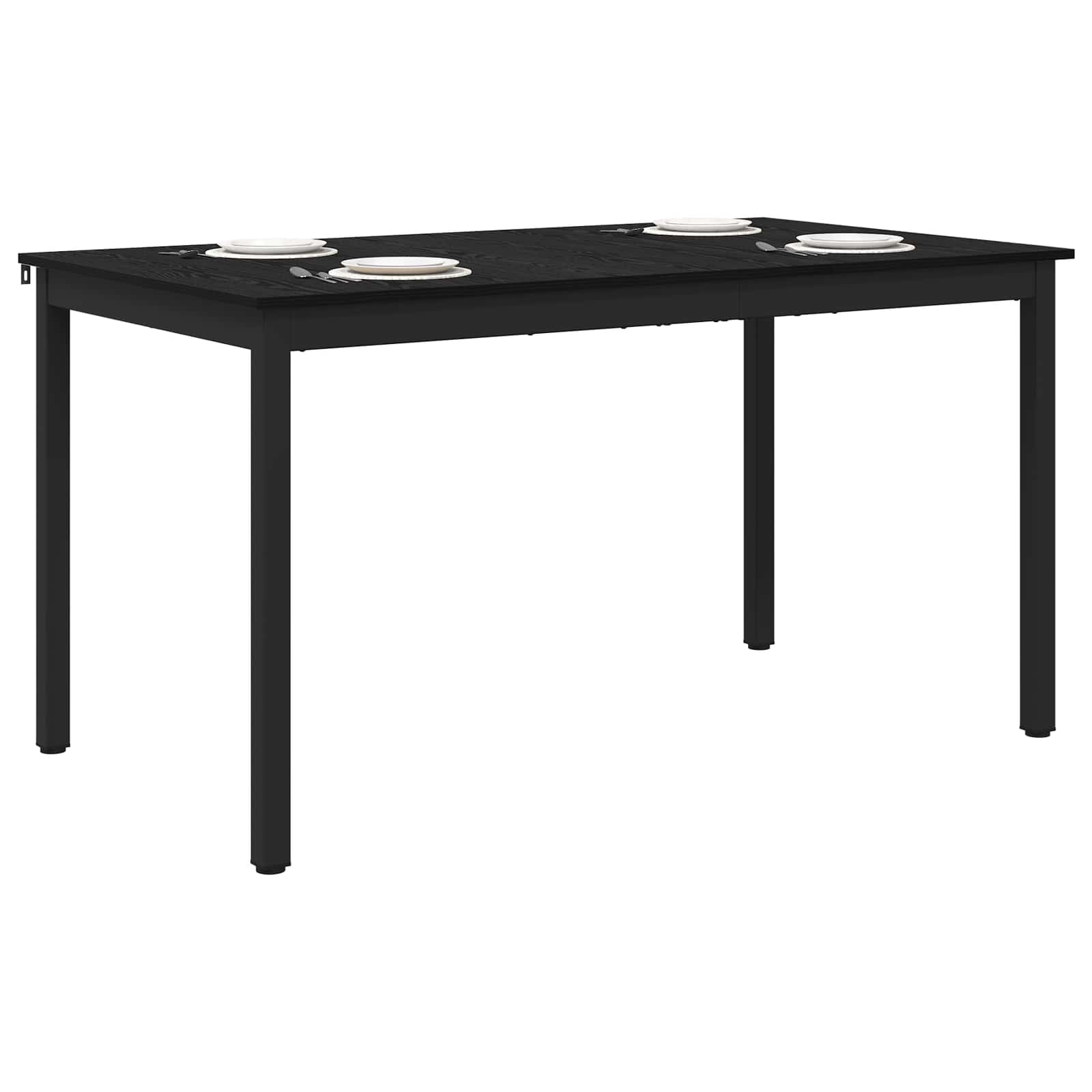 vidaXL Dining Tables 140 x 80 x 75 cm Engineered Wood Black Oak 3