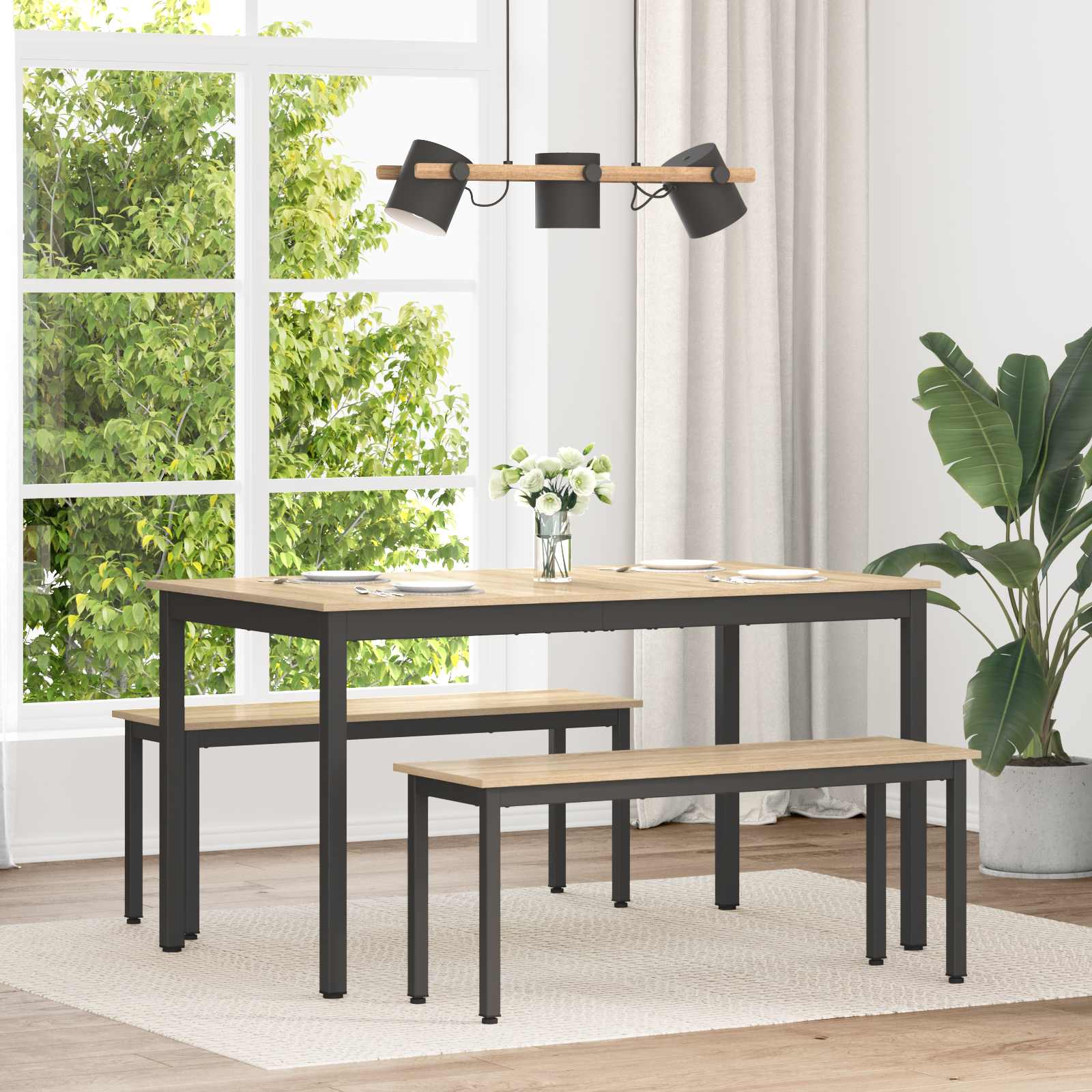 vidaXL Dining Tables 140 x 80 x 75 cm Engineered Wood Sonoma Oak 1
