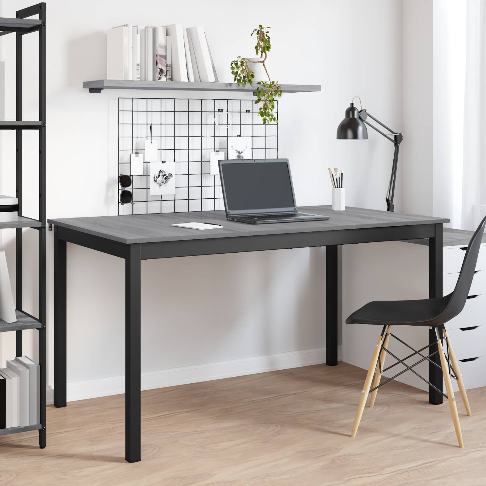 vidaXL Dining Tables 140 x 80 x 75 cm Engineered Wood Grey Sonoma 4