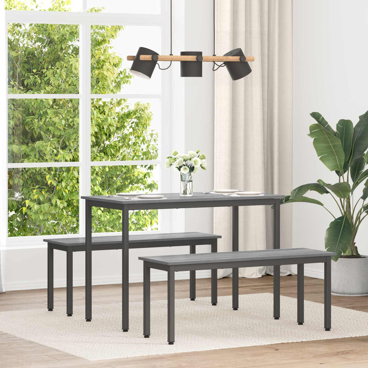 vidaXL Dining Tables Engineered Wood Grey Sonoma