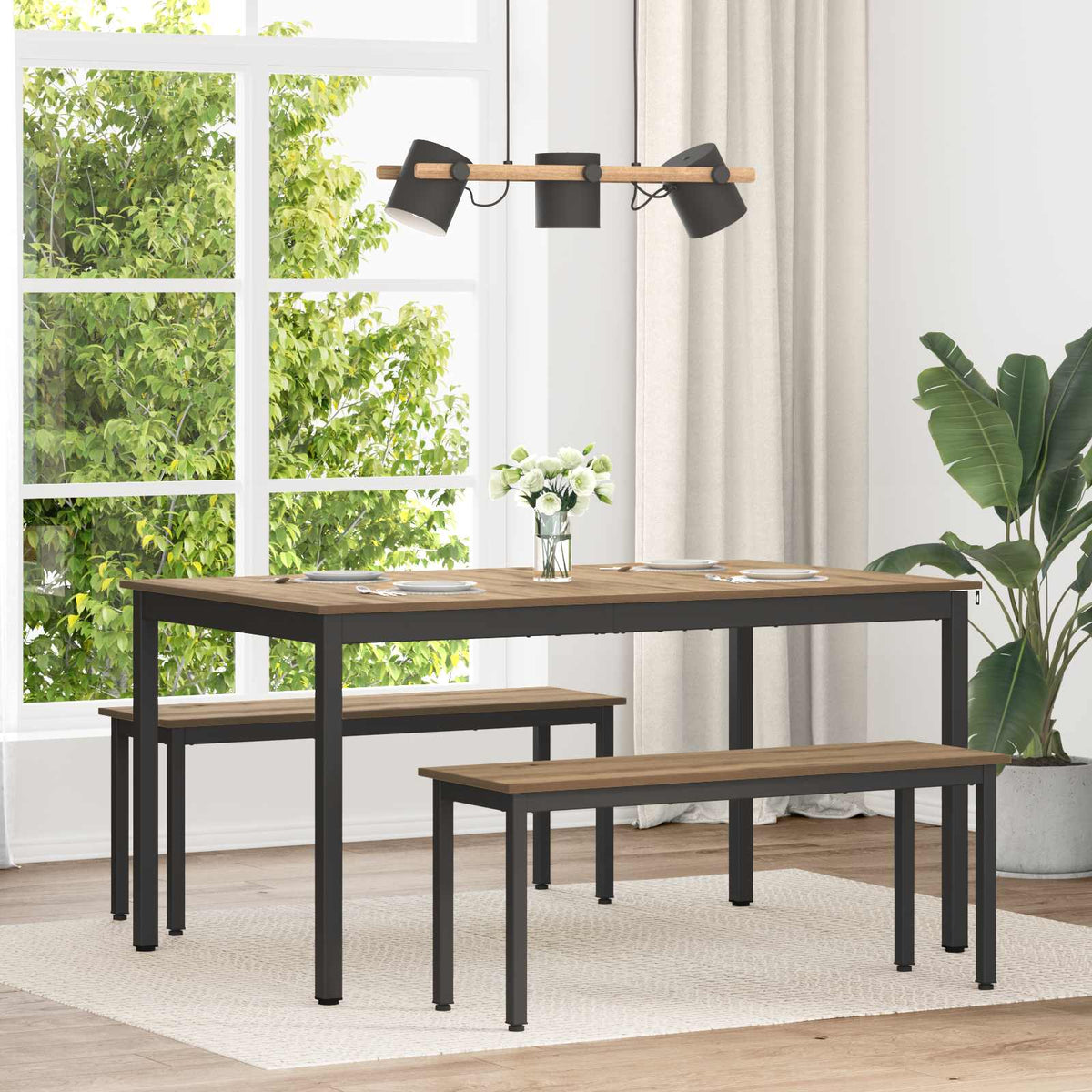 vidaXL Dining Tables Engineered Wood Artisan Oak