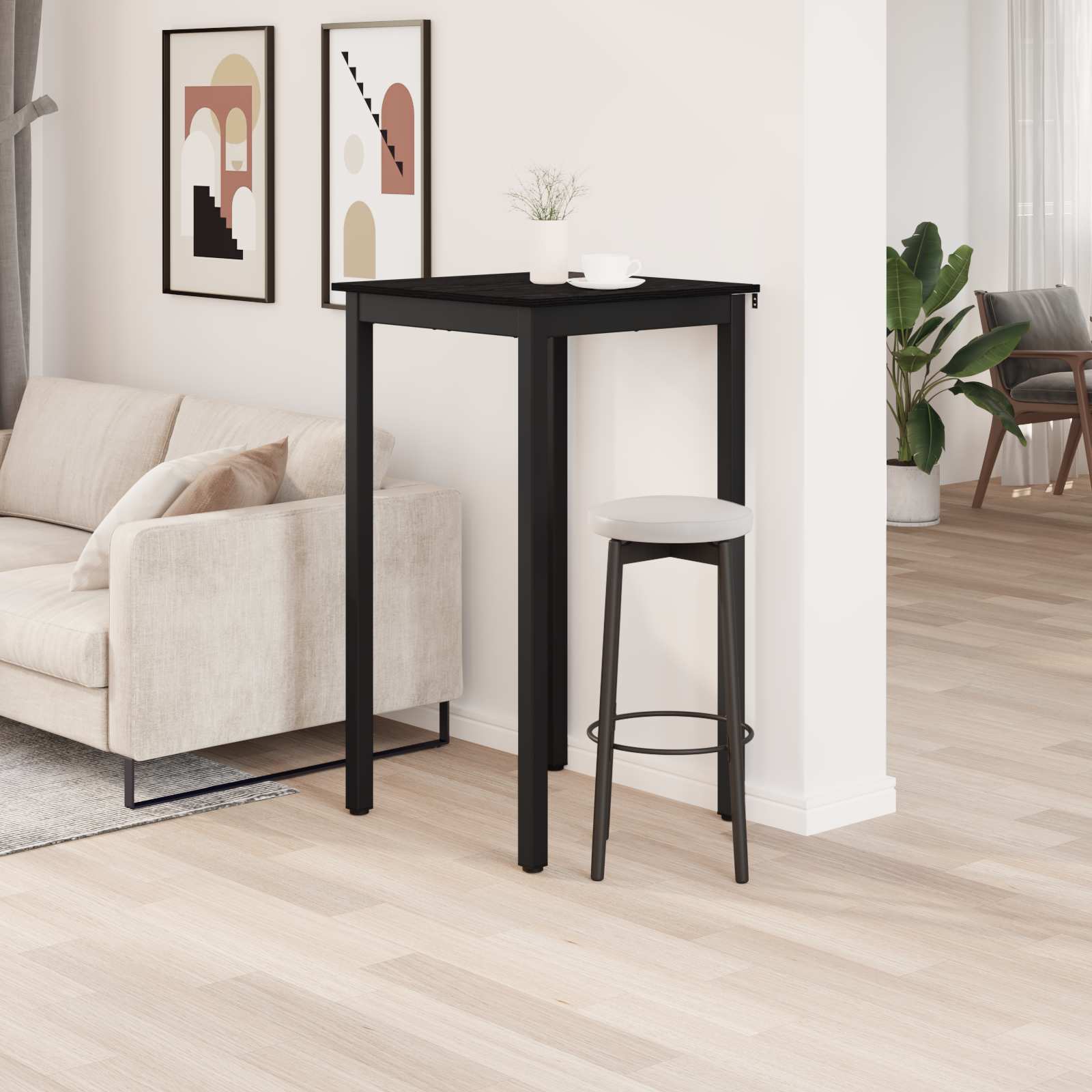 vidaXL Standing Bar Table Engineered Wood Square 4
