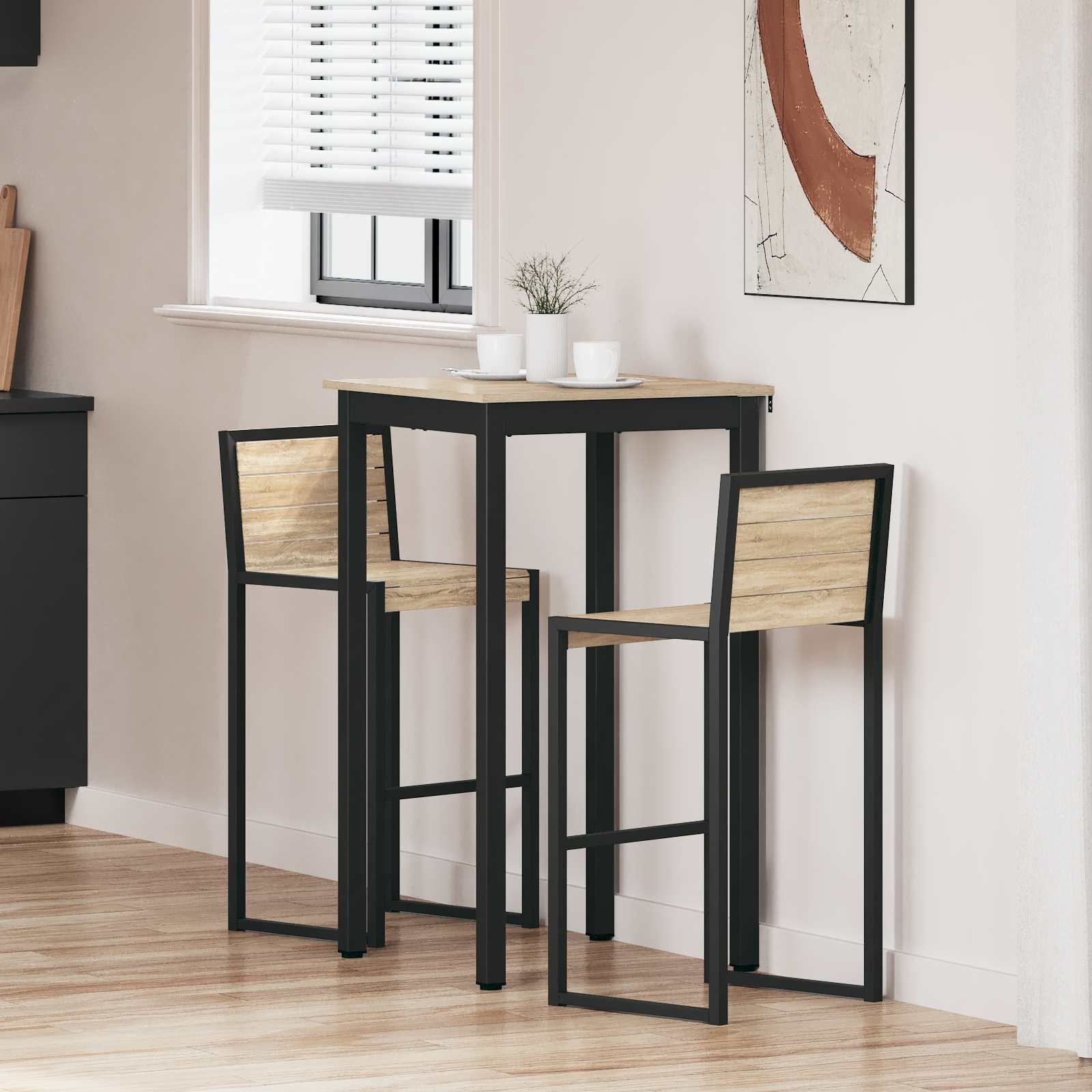 vidaXL Standing Bar Table Engineered Wood Square 1