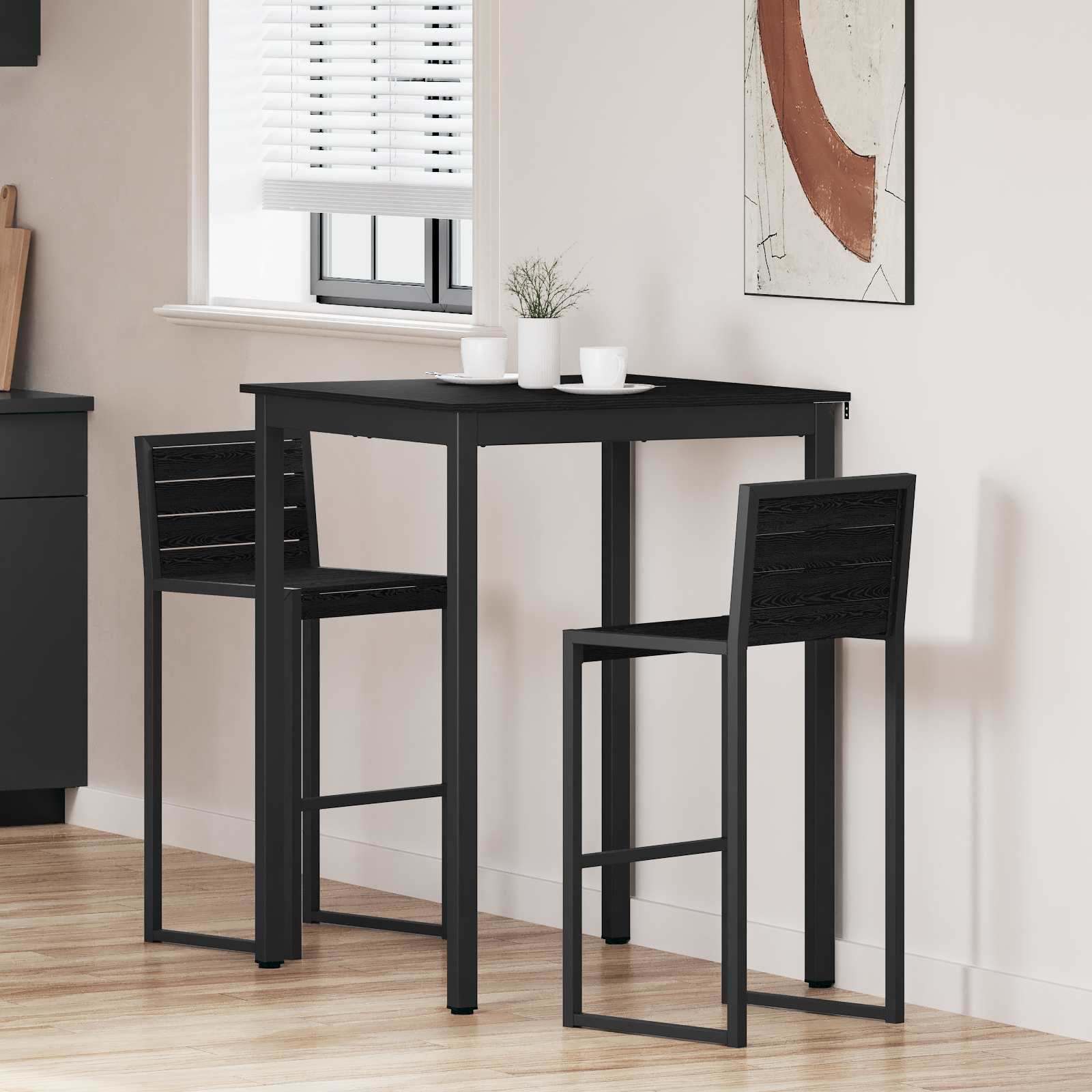 vidaXL Standing Bar Table Engineered Wood Square 1