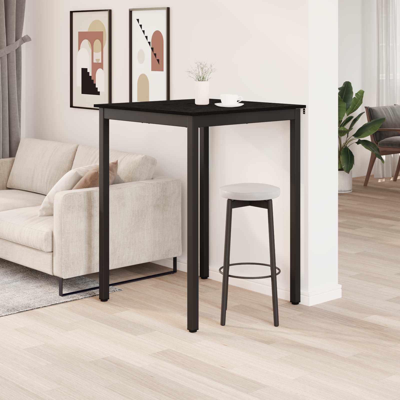 vidaXL Standing Bar Table Engineered Wood Square 4