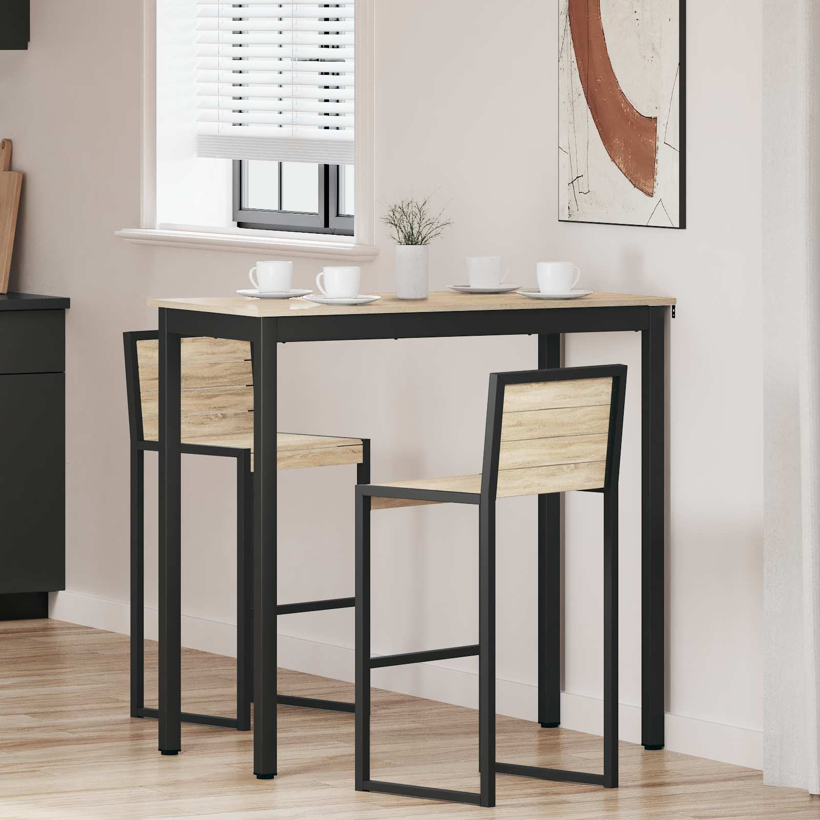 vidaXL Standing Bar Table Engineered Wood Rectangular 1
