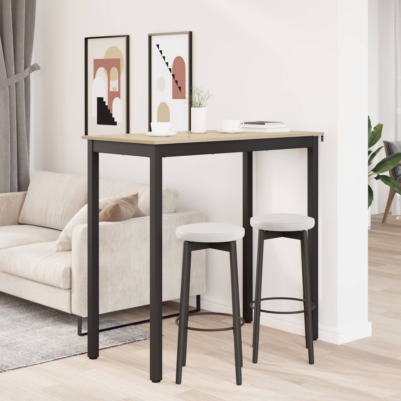 vidaXL Standing Bar Table Engineered Wood Rectangular 4