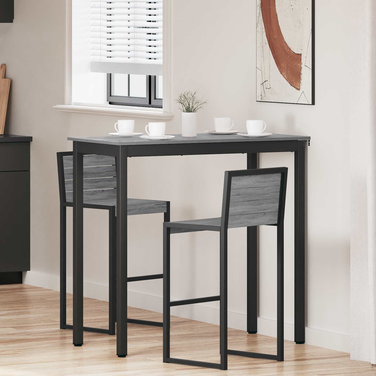 vidaXL Standing Bar Table Engineered Wood Rectangular 1