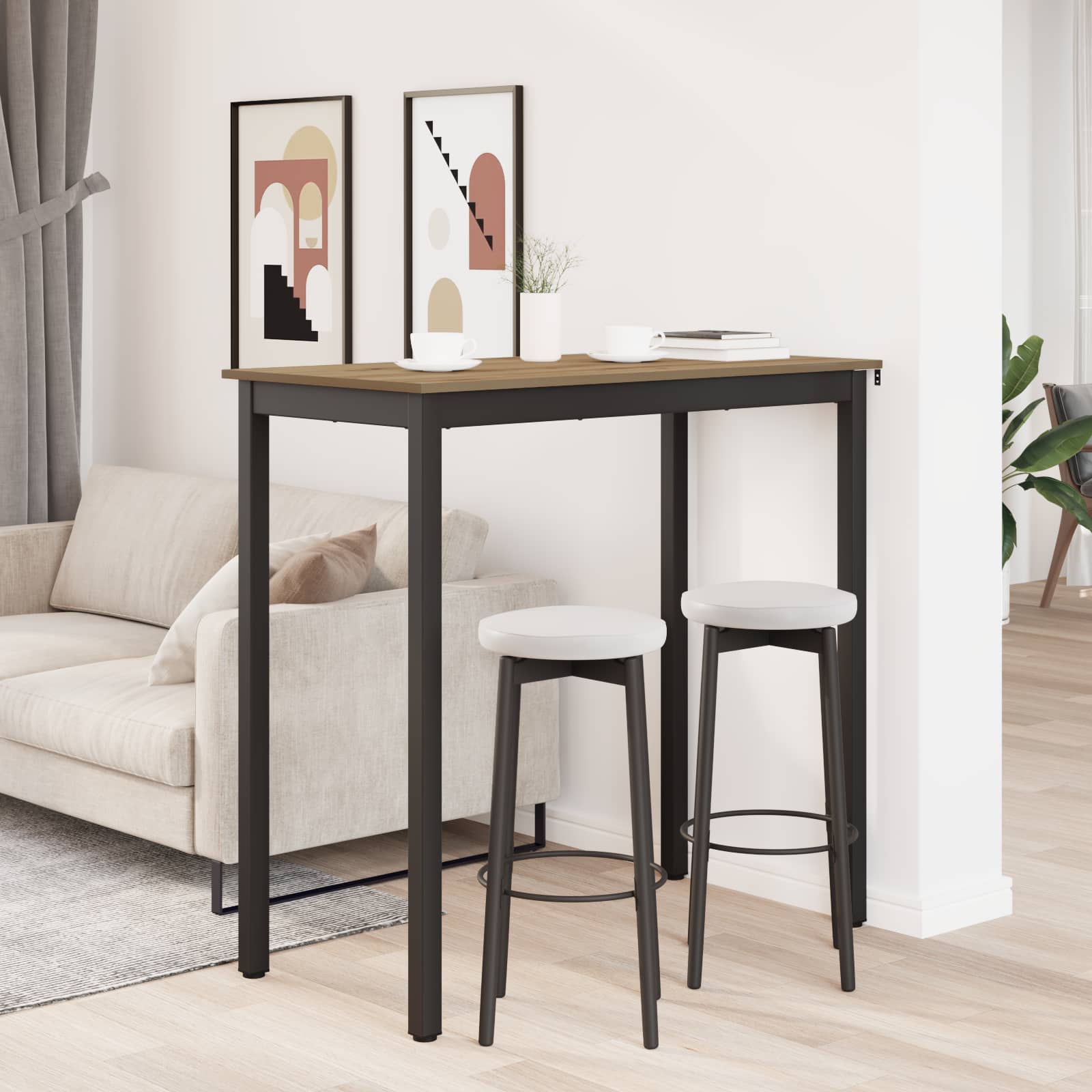 vidaXL Standing Bar Table Engineered Wood Rectangular 4