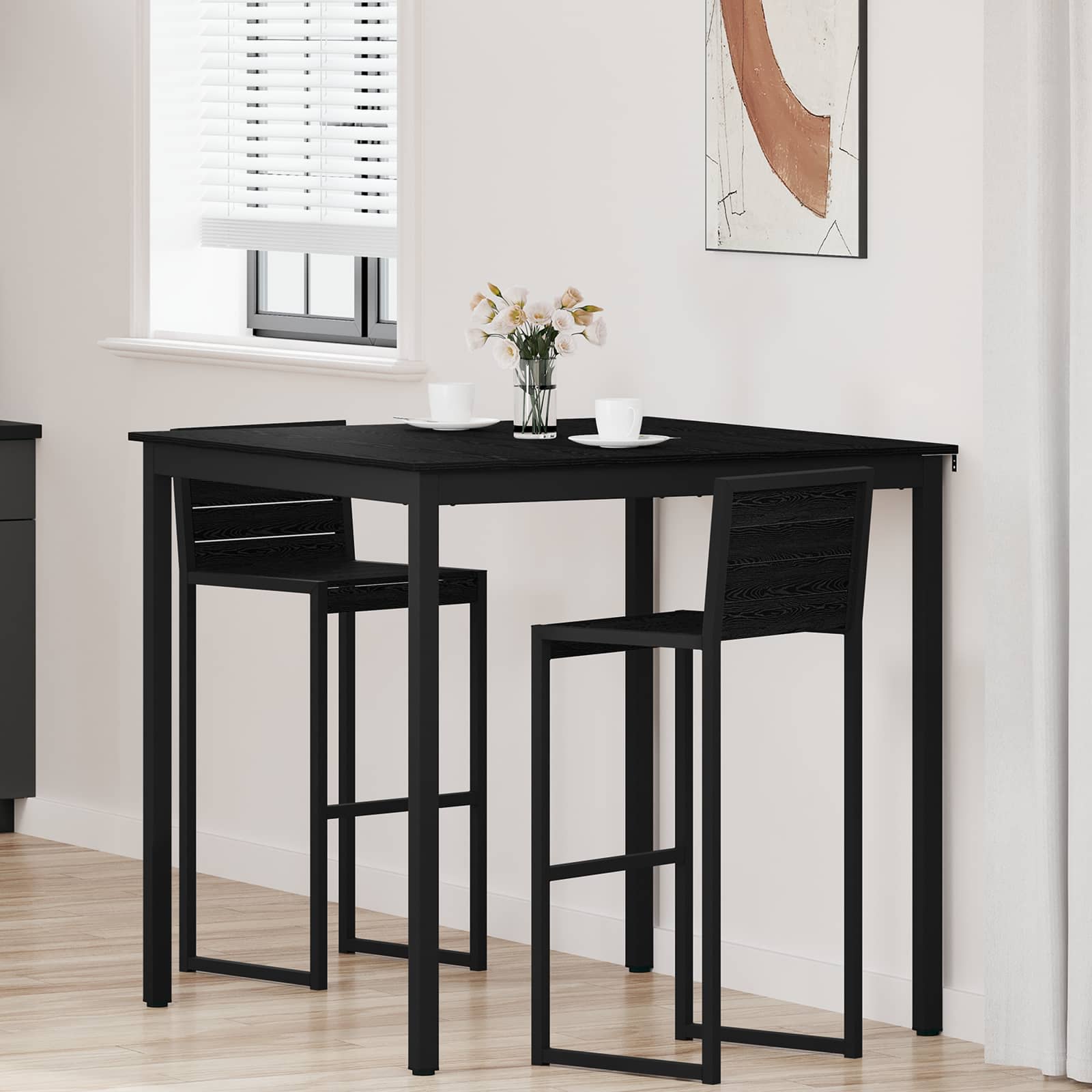vidaXL Standing Bar Table Engineered Wood Square 1