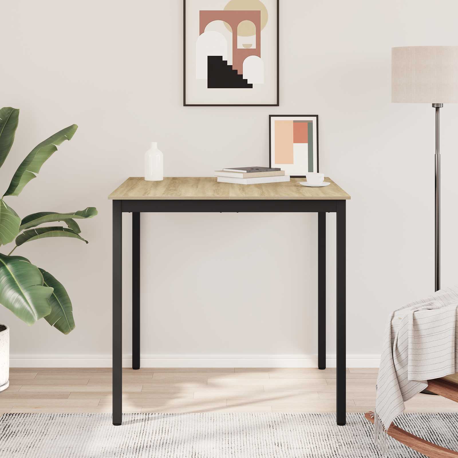 vidaXL Standing Bar Table Engineered Wood Square 4