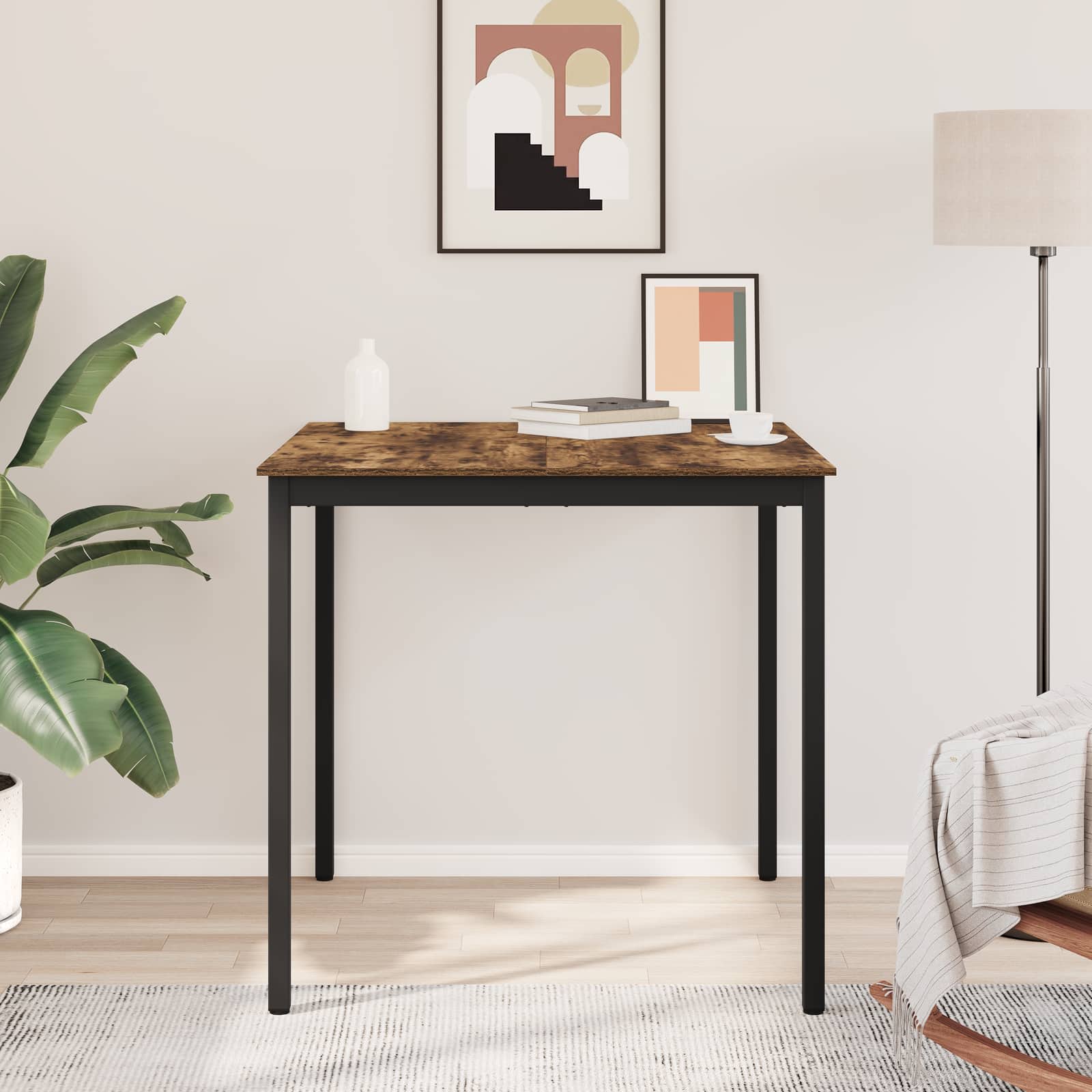 vidaXL Standing Bar Table Engineered Wood Square 4