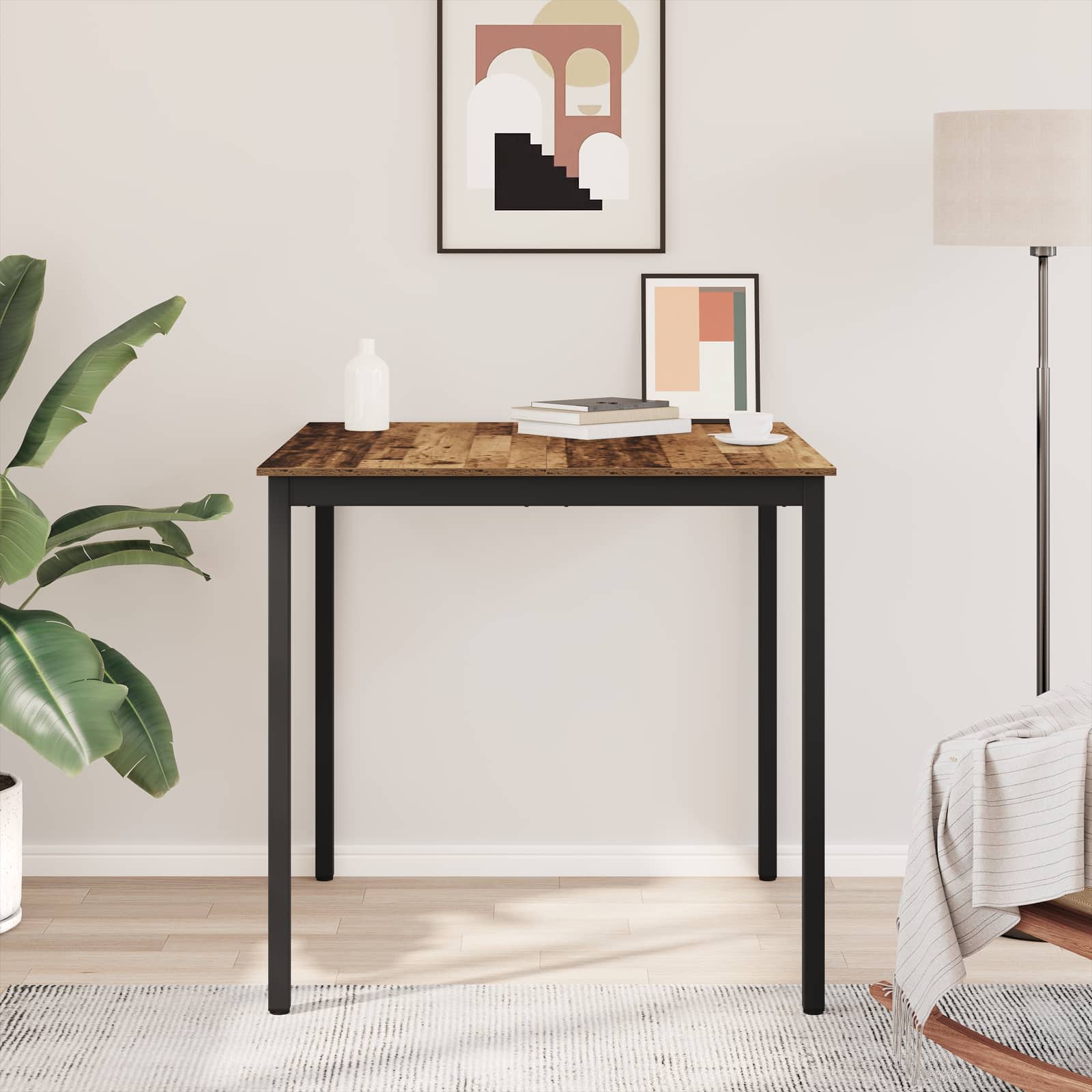 vidaXL Standing Bar Table Engineered Wood Square 4