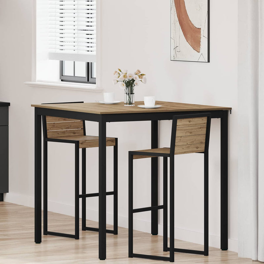 Standing Bar Table Engineered Wood Square