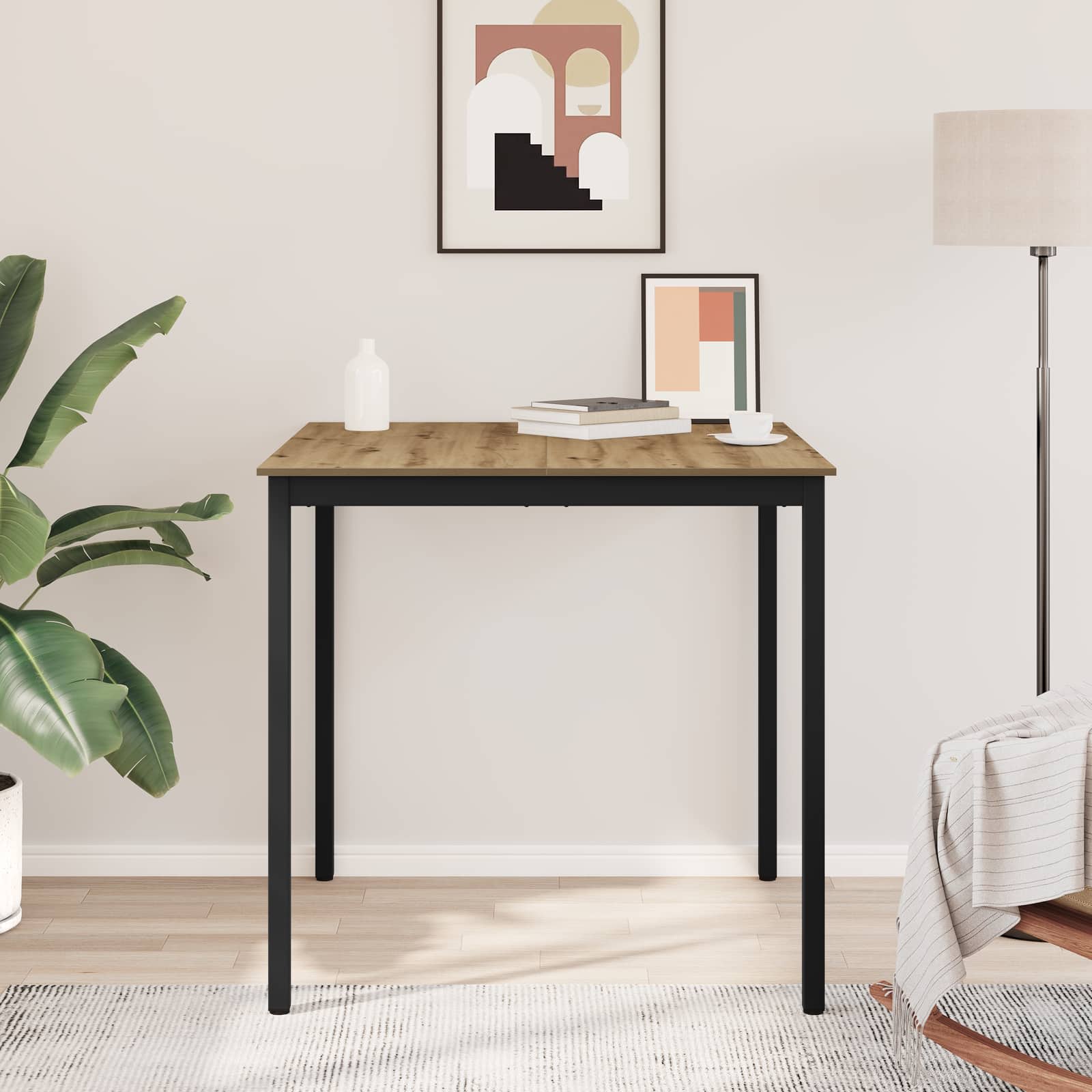vidaXL Standing Bar Table Engineered Wood Square 4
