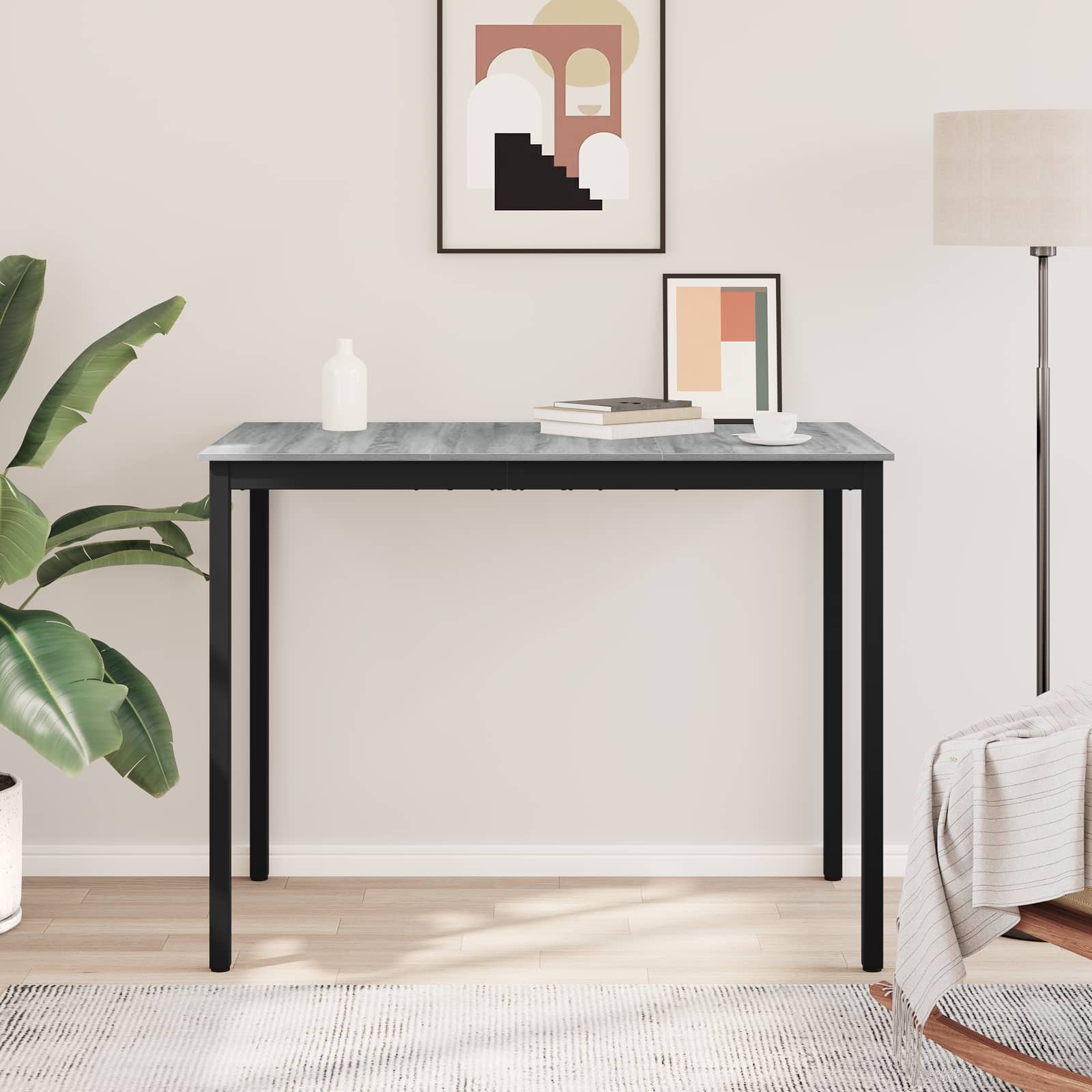 vidaXL Standing Bar Table Engineered Wood Rectangular 4