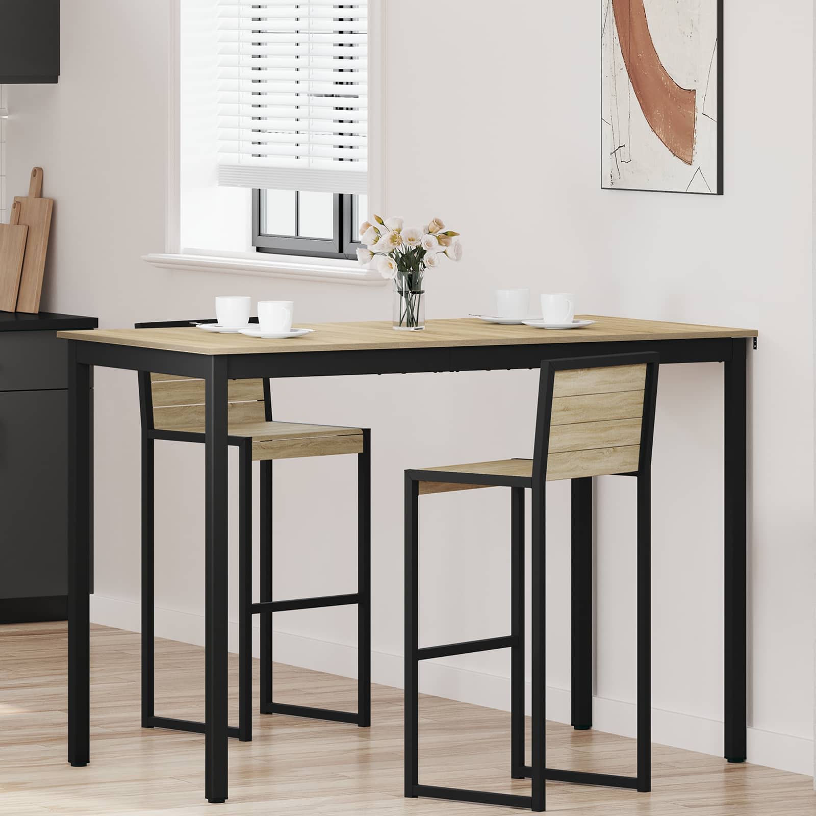 vidaXL Standing Bar Table Engineered Wood Rectangular 1