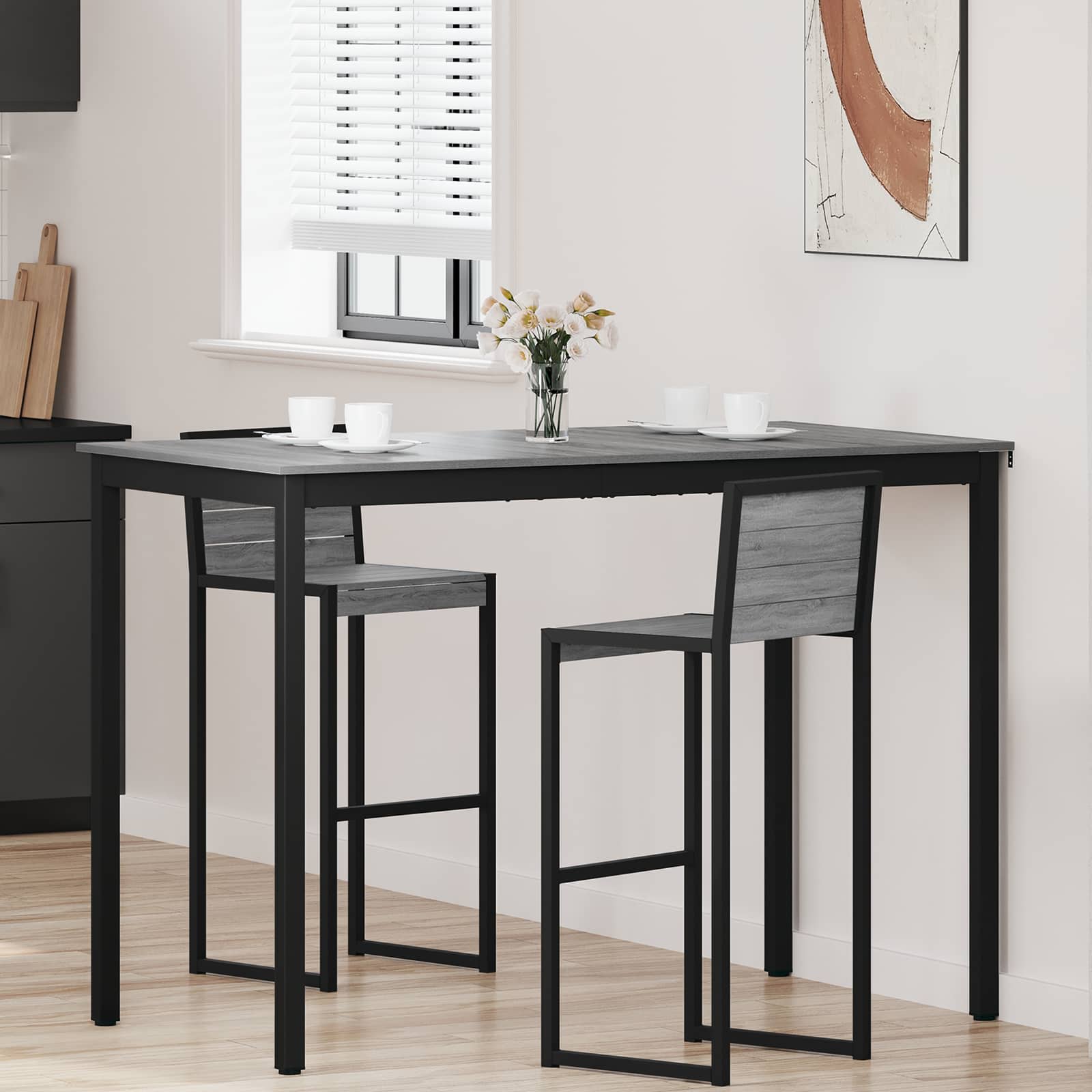 vidaXL Standing Bar Table Engineered Wood Rectangular 1