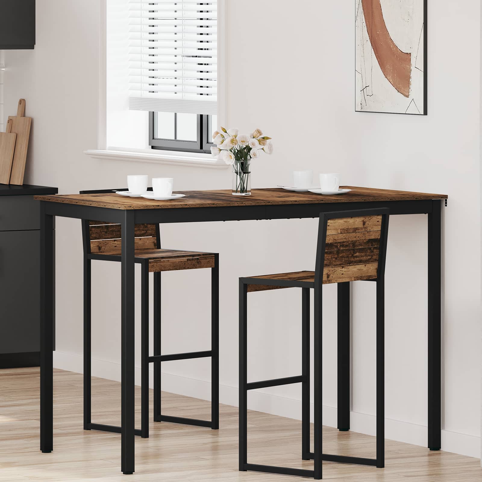 vidaXL Standing Bar Table Engineered Wood Rectangular 1