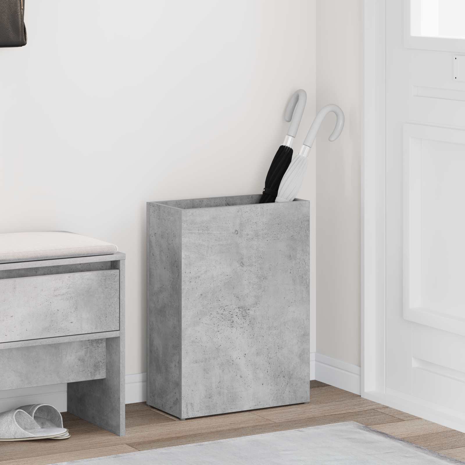 vidaXL Umbrella Stand Concrete Grey 40 x 20 x 55.5 cm Engineered Wood 1