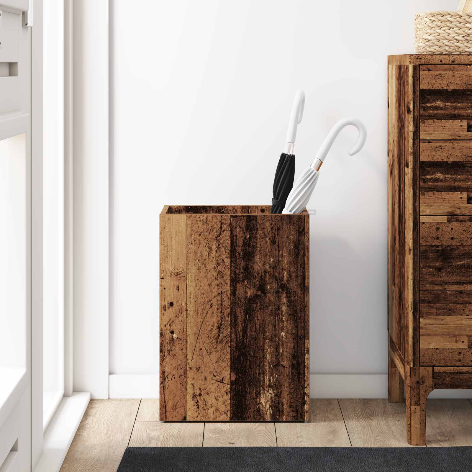 vidaXL Umbrella Stand Old Wood 40 x 20 x 55.5 cm Engineered Wood 4