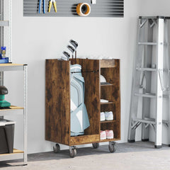 Golf Cabinet with Wheel Plain 65 x 45 x 98 cm Smoked oak