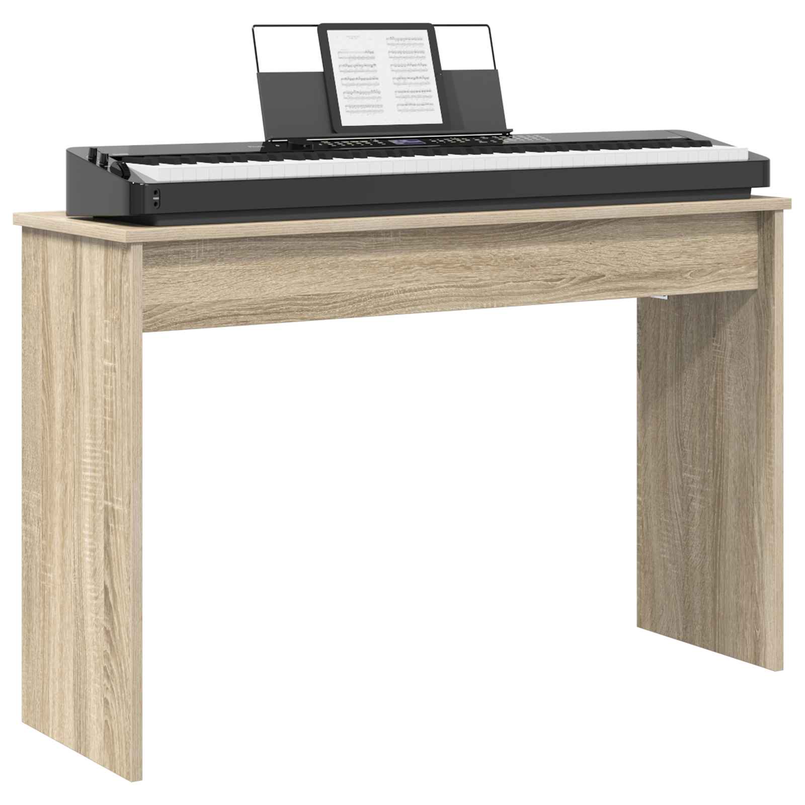 vidaXL Keyboard Stand Sonoma Oak 100 x 32 x 64 cm Engineered Wood 3
