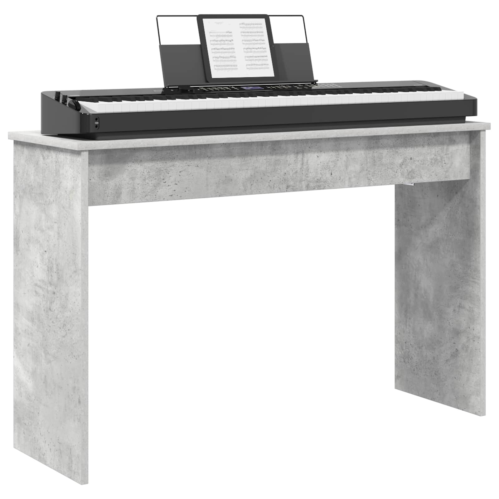 vidaXL Keyboard Stand Concrete Grey 100 x 32 x 64 cm Engineered Wood 3