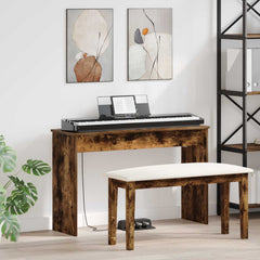 vidaXL Keyboard Stand Smoked Oak 100 x 32 x 64 cm Engineered Wood 1