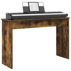 vidaXL Keyboard Stand Smoked Oak 100 x 32 x 64 cm Engineered Wood 3