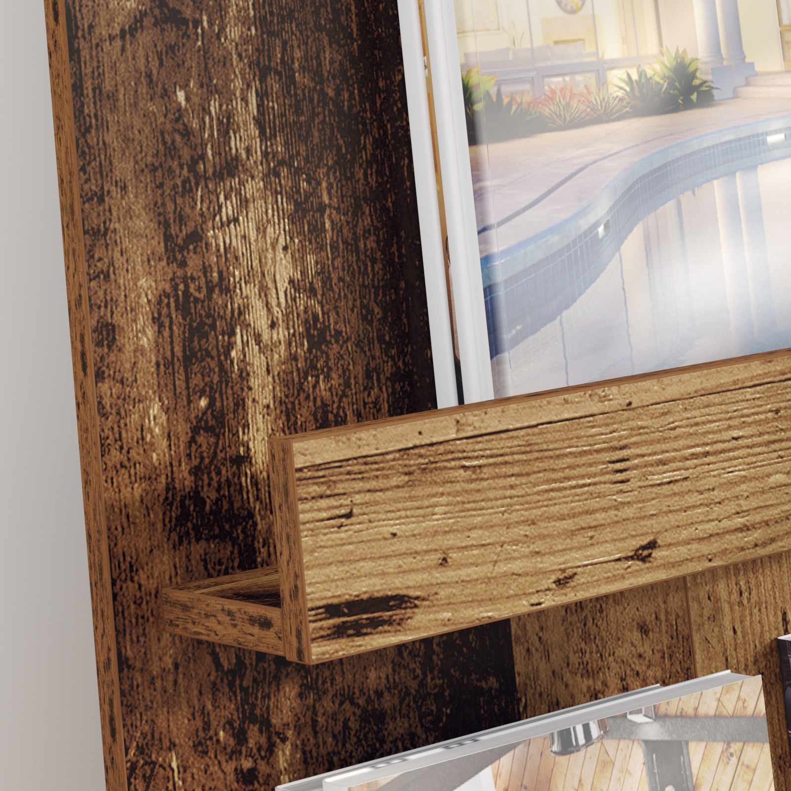 vidaXL Magazine Rack Old Wood 51 x 11 x 102 cm Engineered Wood 4