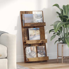 vidaXL Magazine Rack Old Wood 51 x 11 x 102 cm Engineered Wood 1