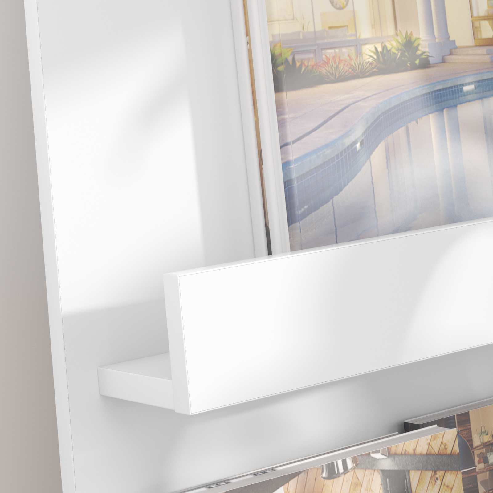 vidaXL Magazine Rack with Shelf White 43 x 11 x 102 cm Engineered Wood 4