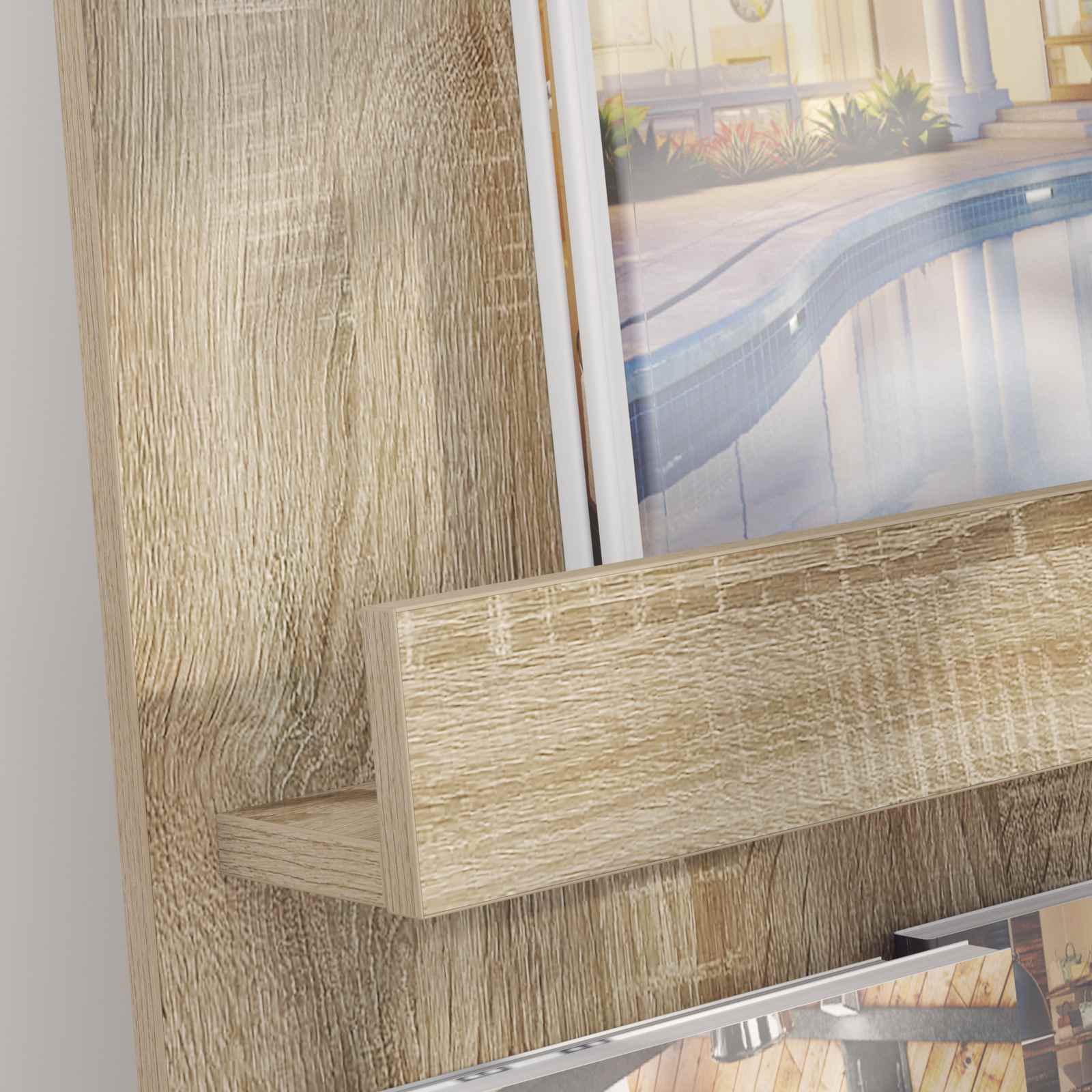 vidaXL Magazine Rack Sonoma Oak 43 x 11 x 102 cm Engineered Wood 4