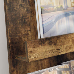 vidaXL Magazine Rack Smoked Oak 43 x 11 x 102 cm Engineered Wood 4