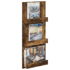 vidaXL Magazine Rack Smoked Oak 43 x 11 x 102 cm Engineered Wood 3
