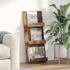 vidaXL Magazine Rack Old Wood 43 x 11 x 102 cm Engineered Wood 1