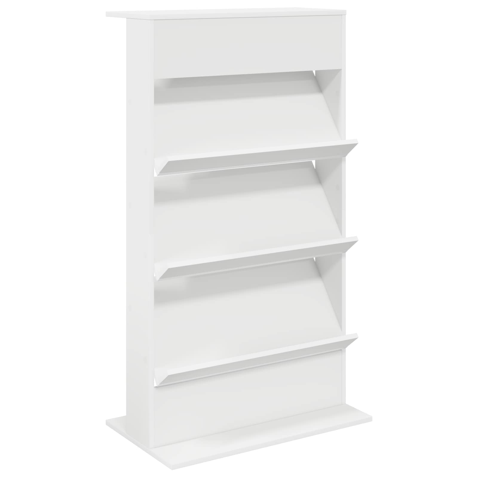 vidaXL Magazine Rack White 70 x 41 x 126 cm Engineered Wood 2
