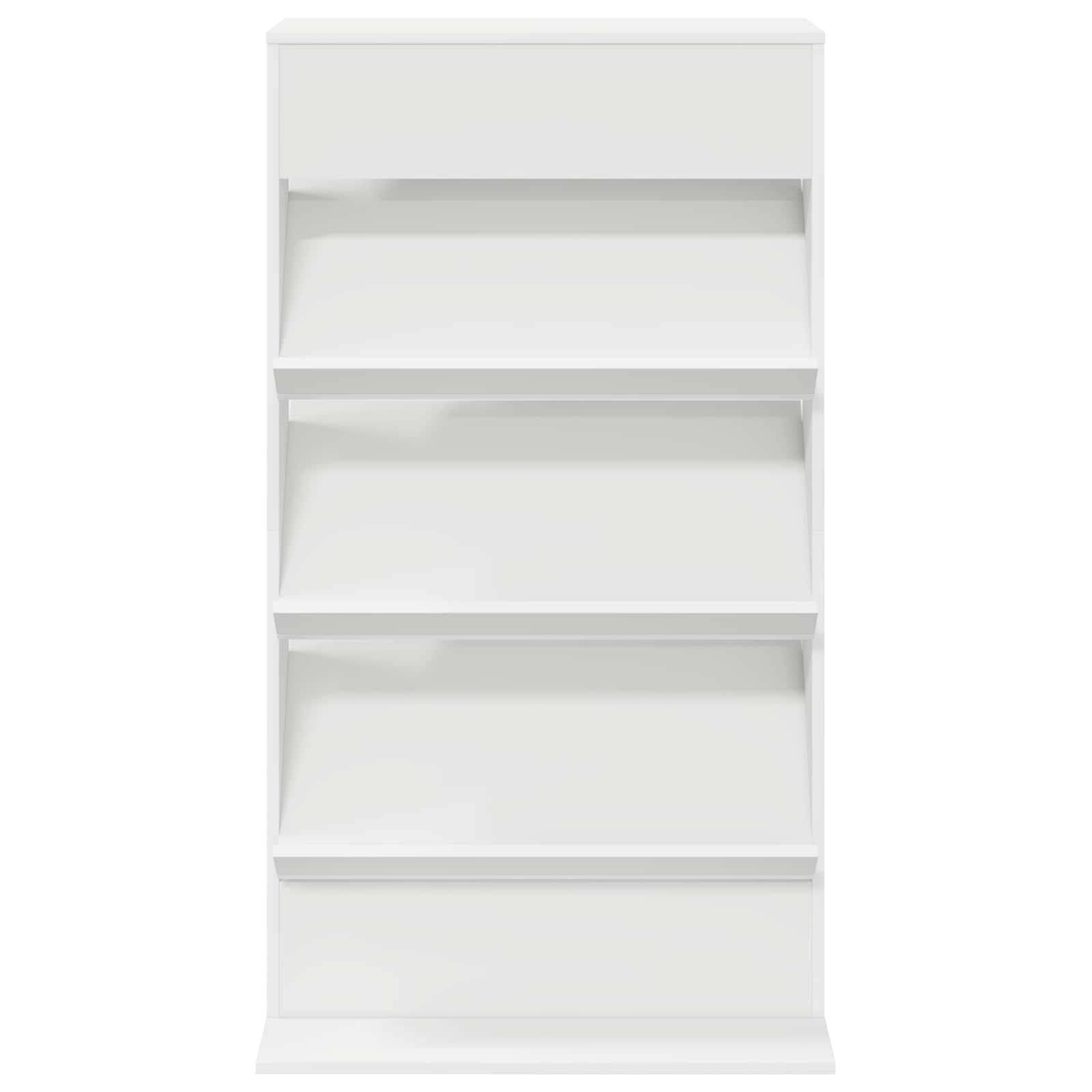 vidaXL Magazine Rack White 70 x 41 x 126 cm Engineered Wood 5