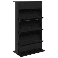 vidaXL Magazine Rack Black Oak 70 x 41 x 126 cm Engineered Wood 2