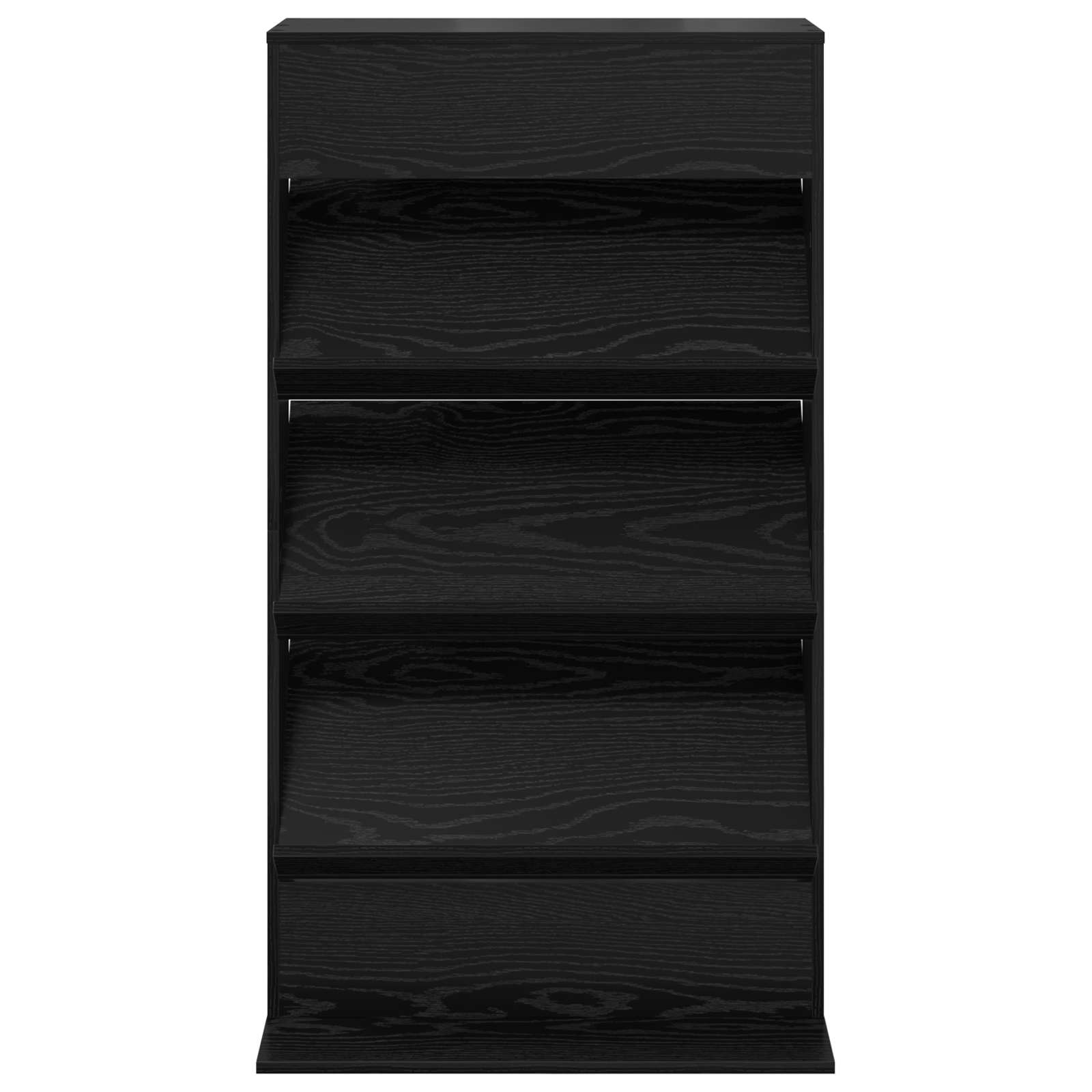 vidaXL Magazine Rack Black Oak 70 x 41 x 126 cm Engineered Wood 5
