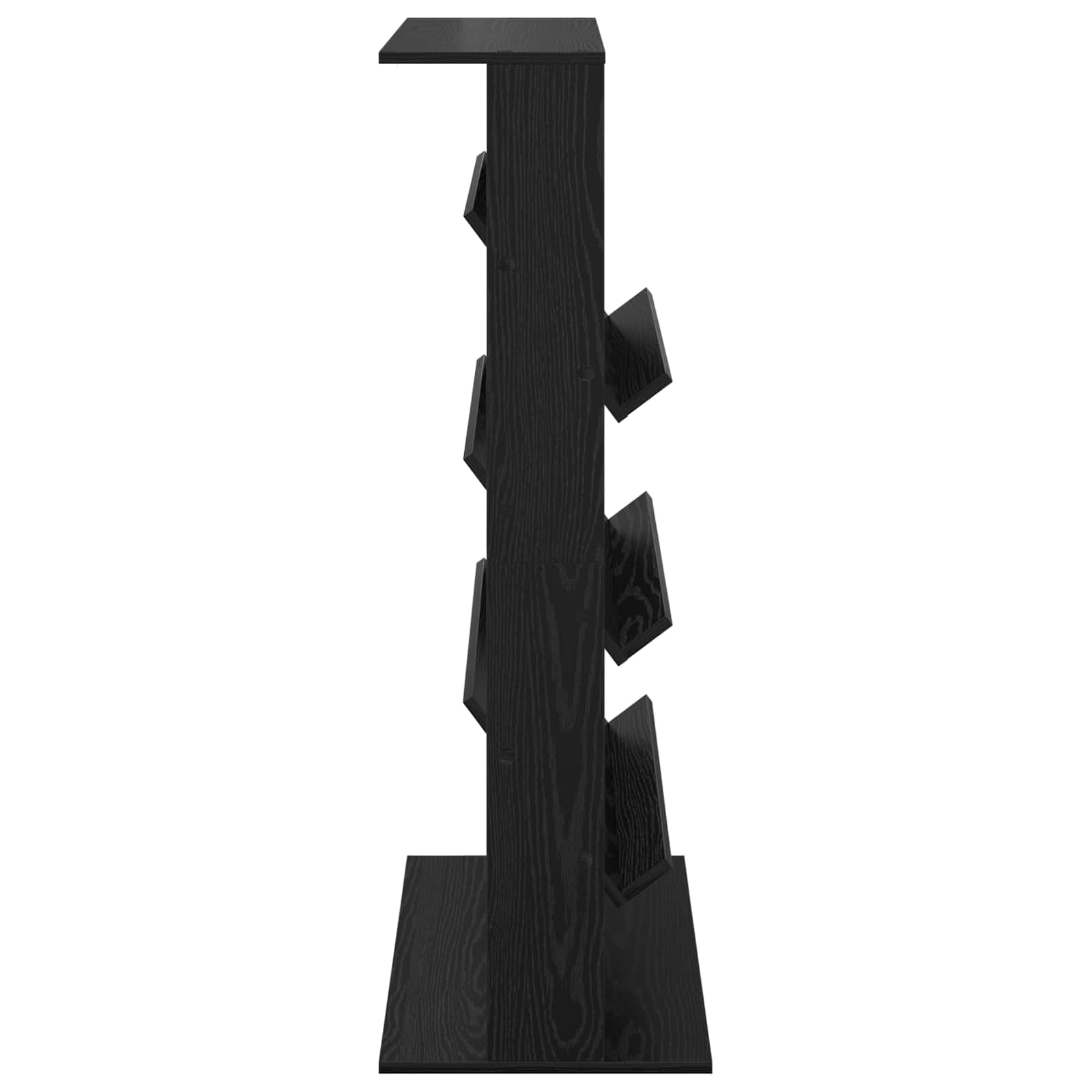 vidaXL Magazine Rack Black Oak 70 x 41 x 126 cm Engineered Wood 6
