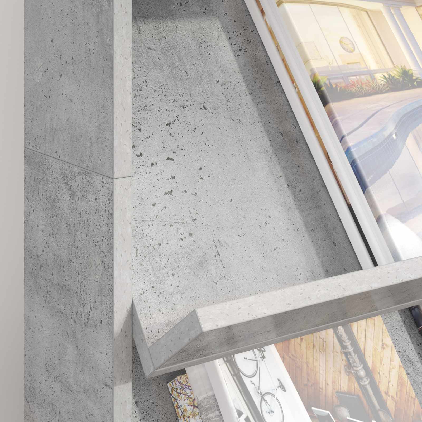 vidaXL Magazine Rack Concrete Grey 70 x 41 x 126 cm Engineered Wood 4
