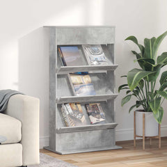 vidaXL Magazine Rack Concrete Grey 70 x 41 x 126 cm Engineered Wood 1