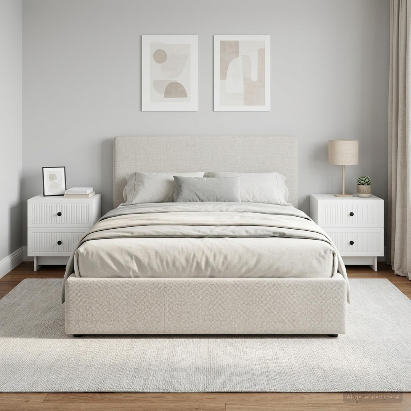 vidaXL Bedside Cabinet 2 pcs White 43 x 34.5 x 47.5 cm Engineered Wood 1