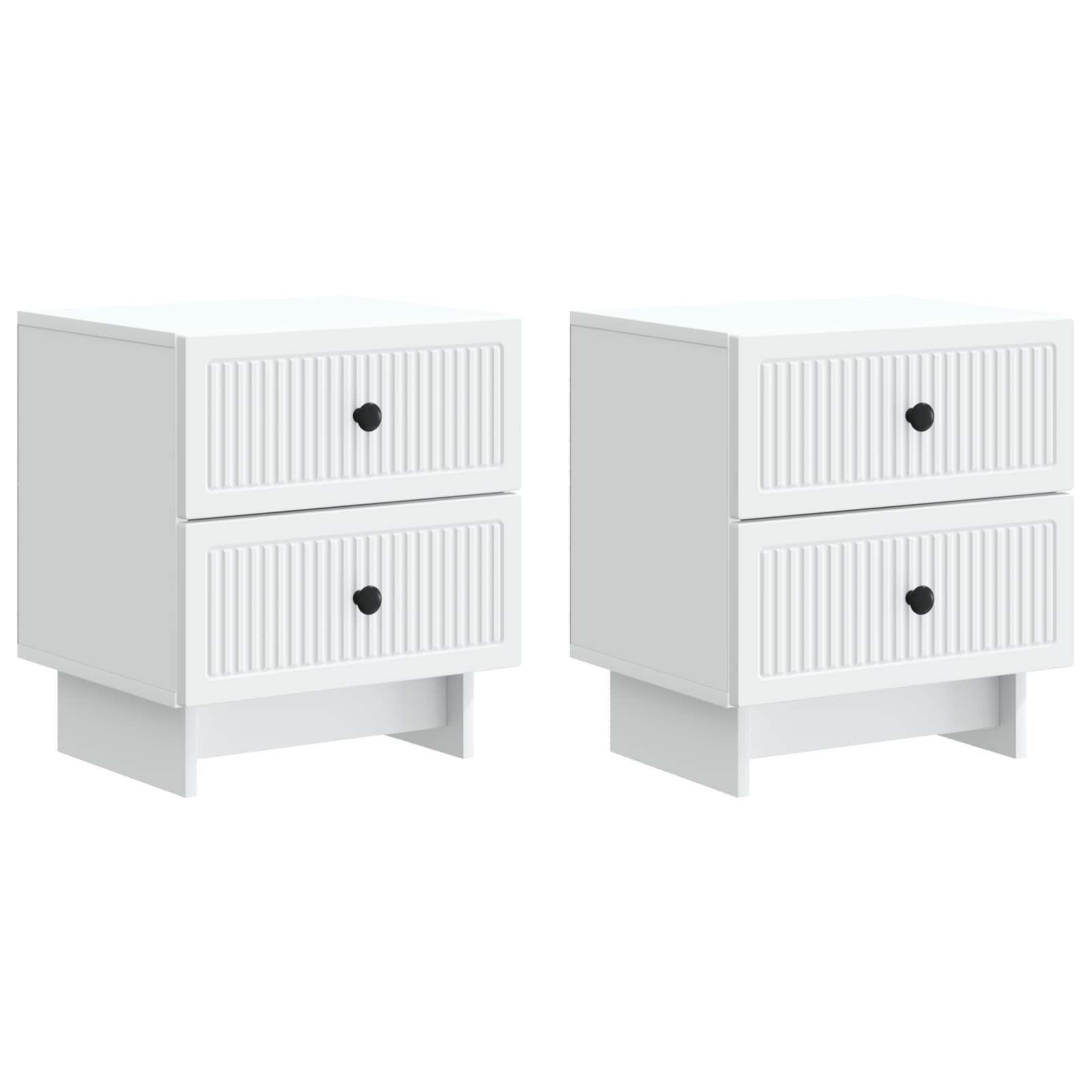vidaXL Bedside Cabinet 2 pcs White 43 x 34.5 x 47.5 cm Engineered Wood 2