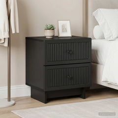 vidaXL Bedside Cabinet 2 pcs Black 43 x 34.5 x 47.5 cm Engineered Wood 1