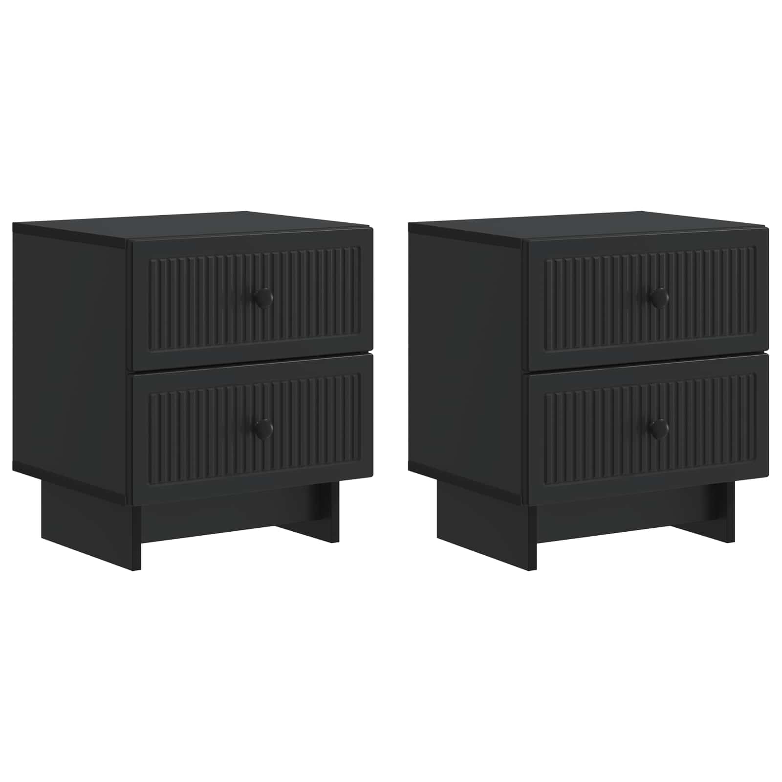 vidaXL Bedside Cabinet 2 pcs Black 43 x 34.5 x 47.5 cm Engineered Wood 2